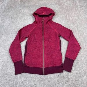 Lululemon Hoodie Womens 2 Pink Scuba Full Zip Sweatshirt Thumbholes